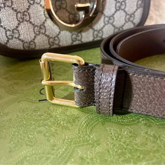 Gucci Blondie GG Supreme Canvas Leather Logo Belt | Sling Bag | NWT - Picture 5 of 16